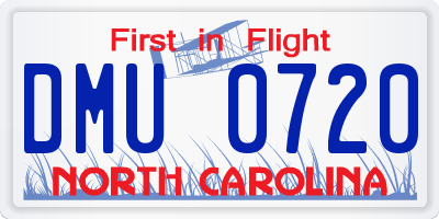NC license plate DMU0720