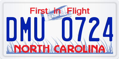 NC license plate DMU0724