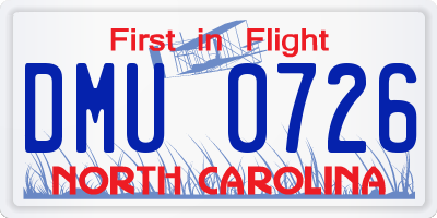 NC license plate DMU0726