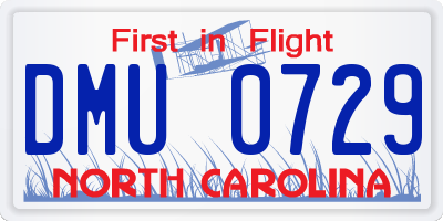 NC license plate DMU0729