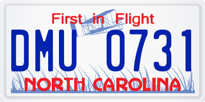 NC license plate DMU0731