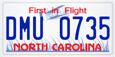 NC license plate DMU0735