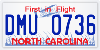 NC license plate DMU0736