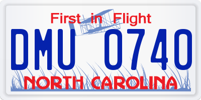 NC license plate DMU0740
