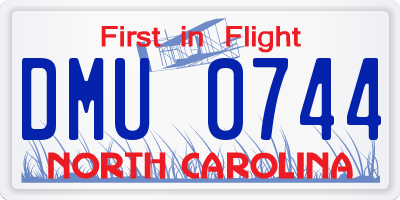 NC license plate DMU0744