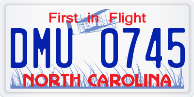 NC license plate DMU0745