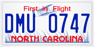 NC license plate DMU0747