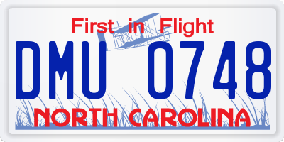 NC license plate DMU0748