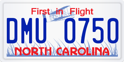 NC license plate DMU0750