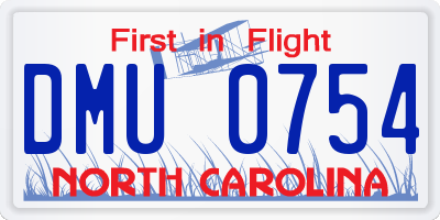 NC license plate DMU0754