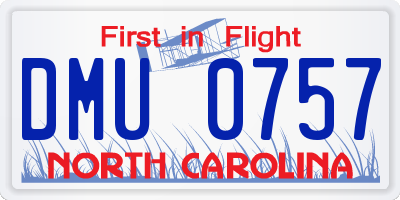NC license plate DMU0757