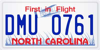 NC license plate DMU0761