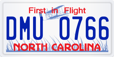 NC license plate DMU0766