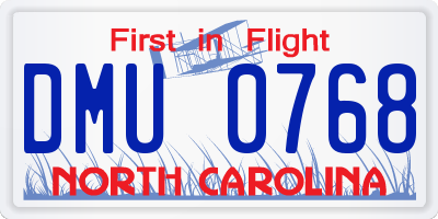 NC license plate DMU0768