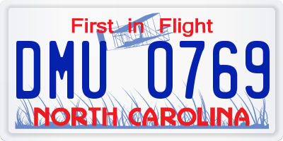 NC license plate DMU0769