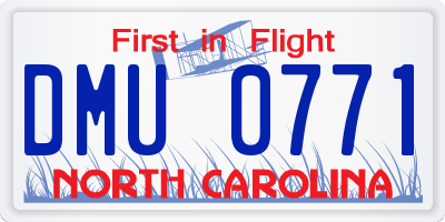 NC license plate DMU0771