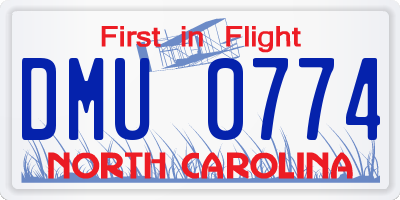 NC license plate DMU0774