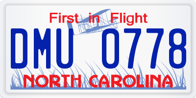 NC license plate DMU0778