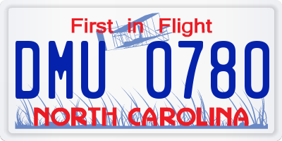 NC license plate DMU0780