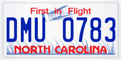 NC license plate DMU0783