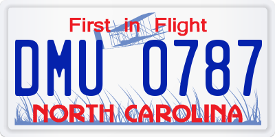 NC license plate DMU0787