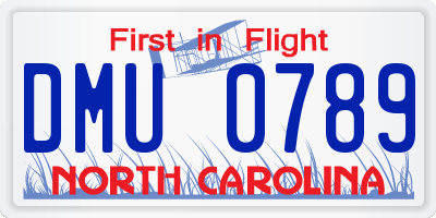 NC license plate DMU0789