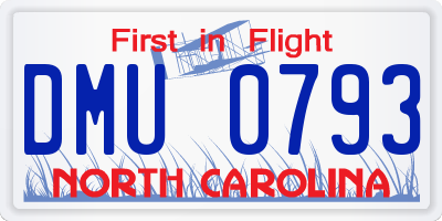 NC license plate DMU0793