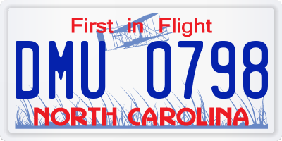 NC license plate DMU0798