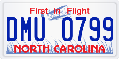 NC license plate DMU0799