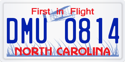 NC license plate DMU0814