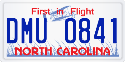 NC license plate DMU0841