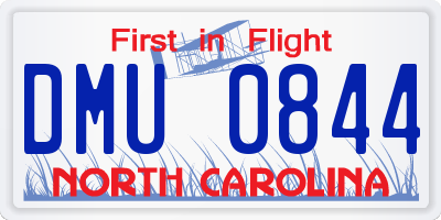 NC license plate DMU0844