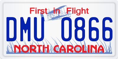 NC license plate DMU0866