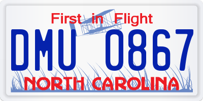 NC license plate DMU0867