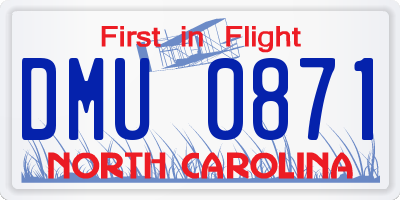 NC license plate DMU0871