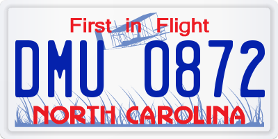 NC license plate DMU0872