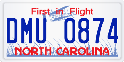 NC license plate DMU0874