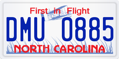 NC license plate DMU0885