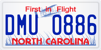 NC license plate DMU0886