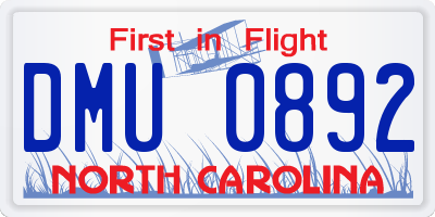 NC license plate DMU0892