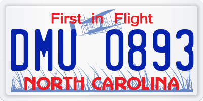 NC license plate DMU0893