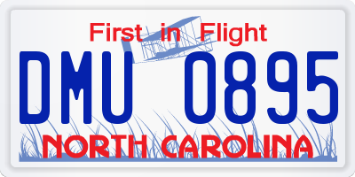 NC license plate DMU0895
