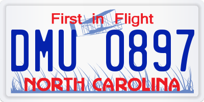 NC license plate DMU0897