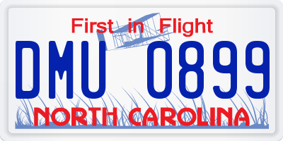 NC license plate DMU0899
