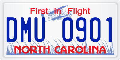 NC license plate DMU0901
