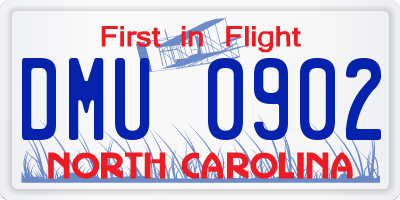 NC license plate DMU0902