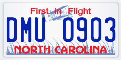 NC license plate DMU0903