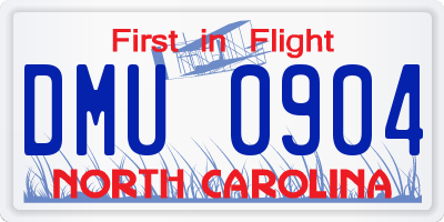 NC license plate DMU0904
