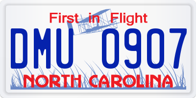NC license plate DMU0907