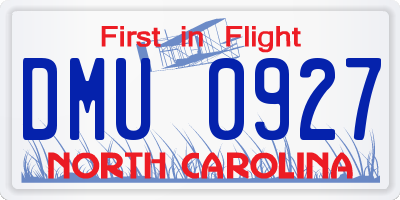 NC license plate DMU0927